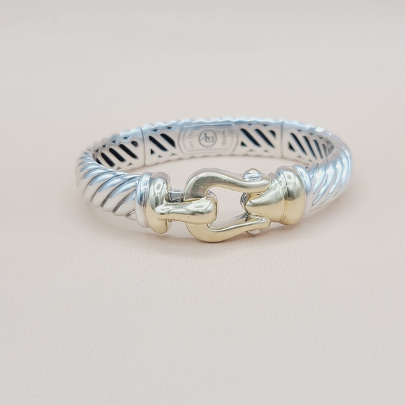 David Yurman 10mm Waverly Cable Bracelet With Gold - Picture 6 of 14